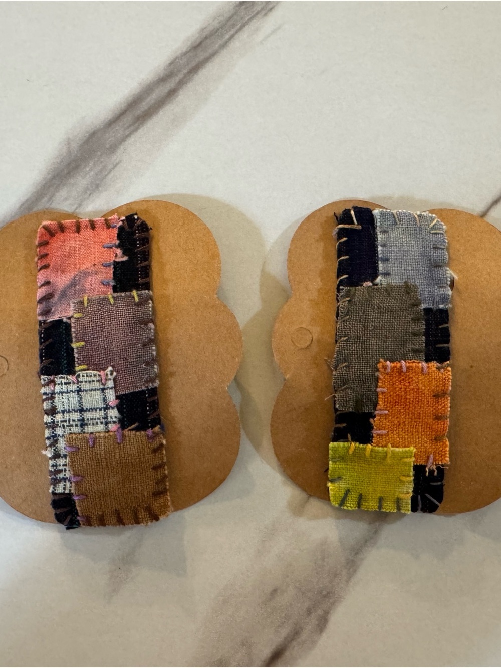 Patchwork Fabric Hair Clips - Multicolor